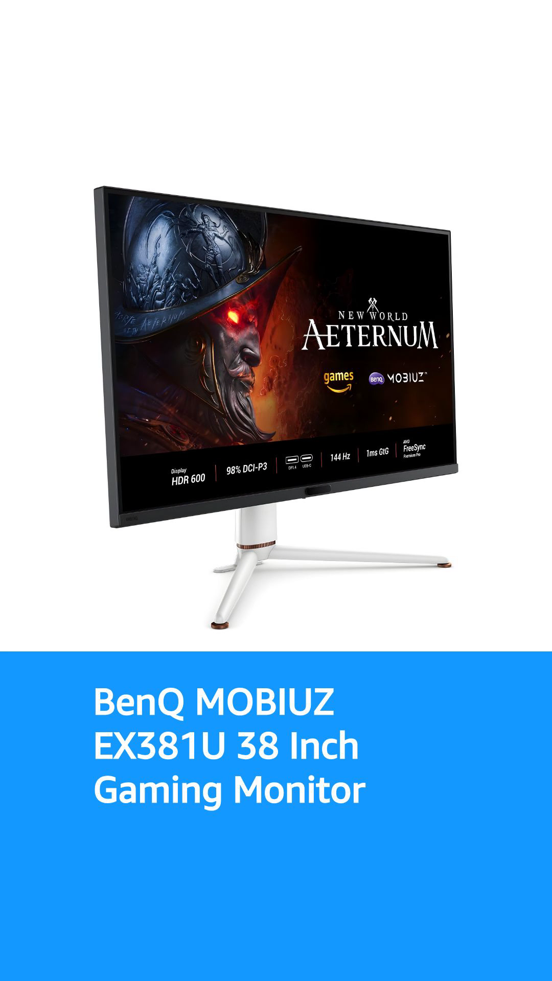 BenQ MOBIUZ EX381U 38” 4K eARC 144Hz 1ms DP 1.4 HDMI 2.1 90W USB-C